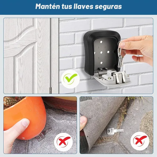 Vista 4 de Paquete de 2 cajas de cerradura de llave, caja de bloqueo de combinación