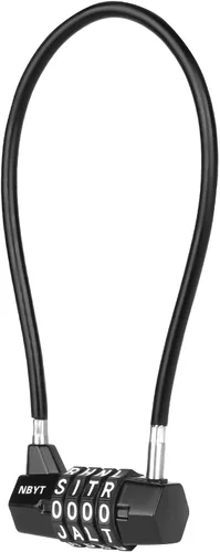 Vista 9 de Cerraduras de cable con letras, texto, combinación de palabras, cuerda de cable de acero con código reiniciable para bicicletas, taquillas