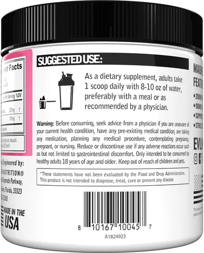 Vista 5 de Evlution Nutrition Magnesio + L-teanina – Relajación natural y apoyo de enfoque – 200 mg de magnesio + 100 mg de L-teanina – Vegano y sin OMG