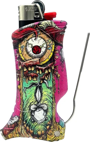 Vista 10 de Toker Poker - Estuche para encendedor Bic Multiherramienta, Colección Alice - Herramienta Todo en Uno para Acampar y Otros (HoneyHatter)