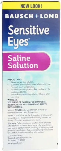 Vista 3 de Bausch & Lomb Solución salina para ojos sensibles, 12 onzas, paquete de 3
