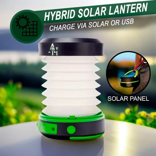 Vista 3 de Linterna solar para campamento, linternas LED para cortes de energía, luces de campamento, linterna de emergencia, lámpara plegable, recargable