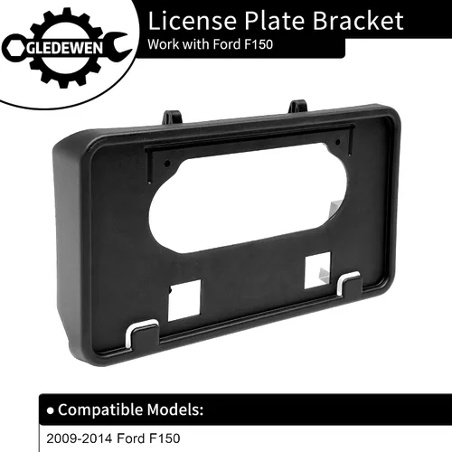 Vista 2 de Soporte para matrícula, soporte para placa frontal, compatible con Ford F150 2009-2014, montaje de matrícula, marco de matrícula, almohadilla