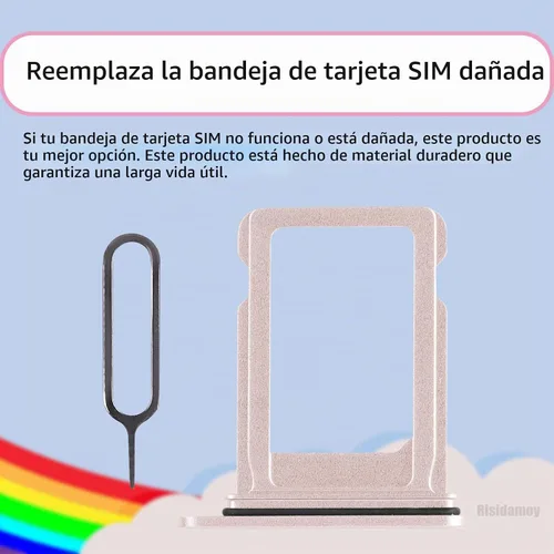 Vista 4 de Para iPhone 13 Rosa Solo Tarjeta SIM Bandeja de Reemplazo