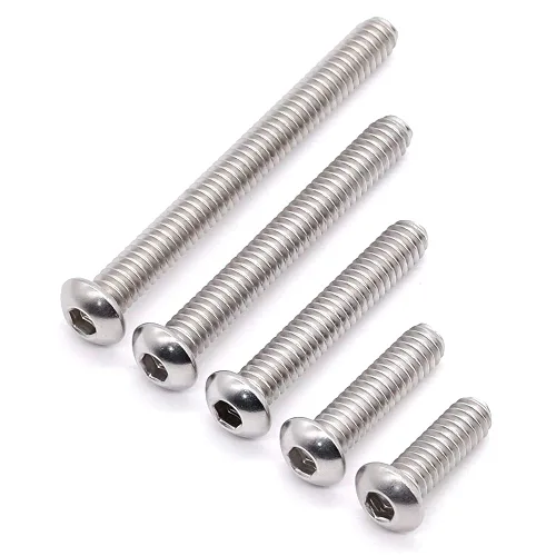 Vista 3 de Glvaner Tornillos de cabeza de botón de 1/4-20 x 1 pulgada (30 piezas) de acero inoxidable 304 cobertura completa de rosca 18-8