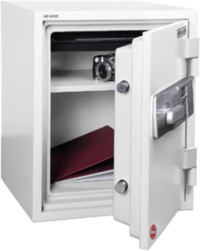 Vista 2 de Hollon Safe HS-610E - Caja fuerte de oficina ignífuga de 2 horas, 1.5 pies cúbicos, color blanco