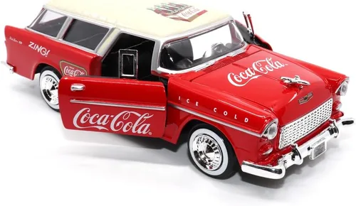 Vista 7 de Motor city classics Coca-Cola 1955 Chevy Nomad 1:24 Modelo a Escala Diecast Collectible 424057