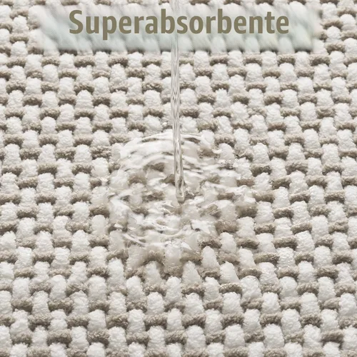 Vista 3 de PADOOR - Tapete de baño de felpilla súper absorbente, tapete de baño con parte trasera de goma antideslizante, fácil de limpiar, para frente
