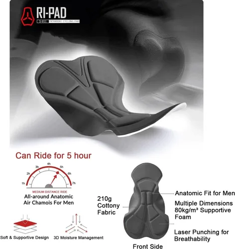 Vista 4 de Ciclismo baberos hombres Ciclismo Bib Shorts Hombres Road Bike Bicicletas Transpirable Acolchado Riding Tights Bib Shorts Ciclismo Hombres