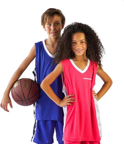 Vista 7 de Conjunto de camisetas de baloncesto prémium para niños, camisetas deportivas y pantalones cortos deportivos para jóvenes y niños de 6 a 12 años