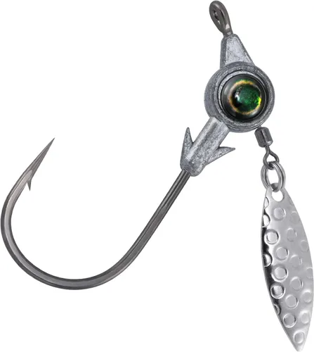 Vista 12 de Dr.Fish Paquete de 10 jigs Underspin Jigs Heads 3D Eye Freshwater Swimbait Jig Freshwater Bass Walleye Fishing Mustad Hooks Sauce Blade 1/8oz