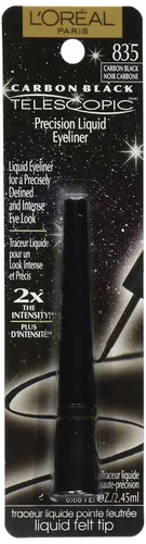 Vista 2 de L'Oréal Paris delineador líquido de precisión telescópica, 0.08 onzas., Carbon Black