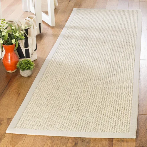 Vista 13 de SAFAVIEH Natural Fiber Collection NF475B - Alfombra para pasillo, 2 pies 6 pulgadas x 8 pies, beige, sisal y lana, diseño tejido con borde