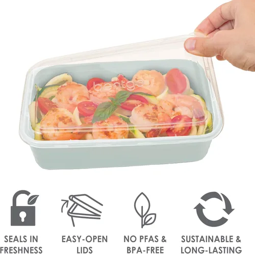 Vista 5 de Bentgo Prep Kit de preparación de comidas de 60 piezas, recipientes de alimentos reutilizables PFAS y sin BPA, 1 compartimento, 2 compartimentos y 3