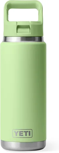 Vista 26 de YETI Rambler Botella de 26 onzas, aislada al vacío, de acero inoxidable, con tapa de popote a juego Rojo rescate