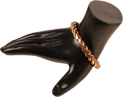 Vista 7 de Touchstone Pulsera de cobre curativo india hecha a mano con chakras de la paz yoga meditación y mantra para mujeres y hombres