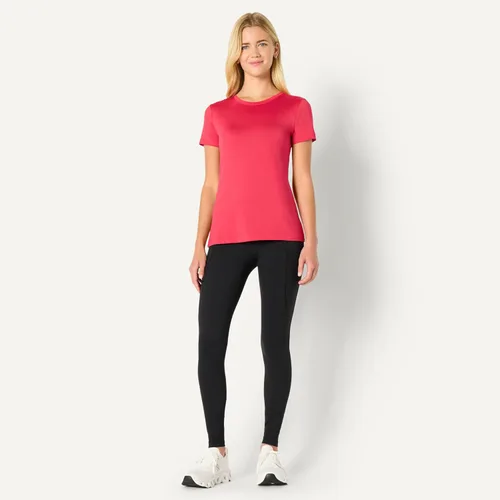 Vista 106 de Amazon Essentials Camiseta de manga corta con cuello redondo para mujer, de secado rápido, para entrenamiento, gimnasio, paquete múltiple