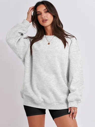 Vista 5 de ANRABESS Sudadera de gran tamaño para mujer, con cuello redondo, estilo Y2K, sudadera con capucha de forro polar, cómoda, camiseta informal, ropa