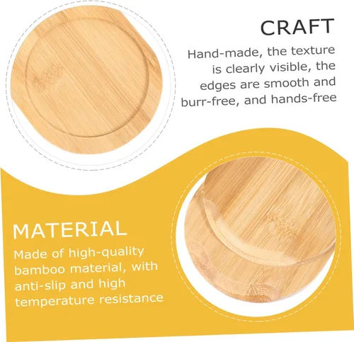 Vista 8 de TIDTALEO Portavasos de bambú para condimentos, bandejas de madera, bandejas para mesa de café Comida, bandeja de madera, bandeja de madera, base