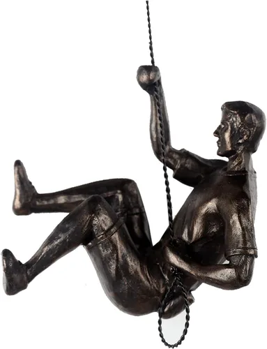 Vista 17 de Gran conjunto de 3 esculturas de pared de hombres escalando Arte decorativo de pared nórdica de simplicidad moderna, esculturas de hombre escalador