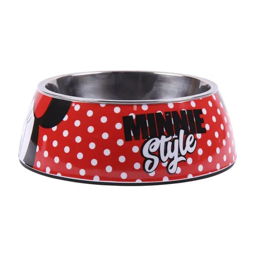 Vista 2 de Comedero para Perro Minnie Mouse Rojo Melamina 180 ml Negro Metal