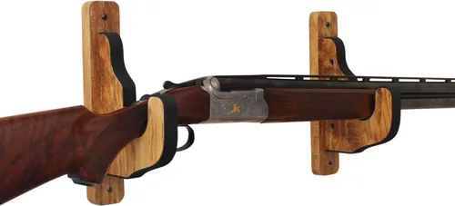 Vista 2 de Rush Creek Creations - Soporte de pared para rifle, escopeta y pistola individual, soporte para pistola de interior para caza y tiro, estante