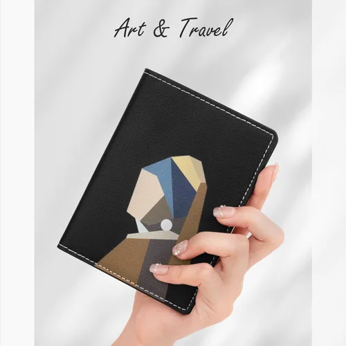 Vista 3 de Lychii Funda para pasaporte con bloqueo RFID, cartera delgada de piel sintética para pasaporte, para viajes, 5.7 x 4.1 pulgadas