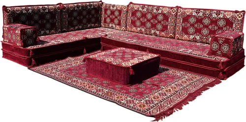 Vista 27 de arabicsofa Juego de Sofá Majlis Árabe de Esquina en Forma de L – Cojín Modular de Piso con Almohadas de Respaldo