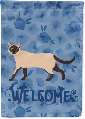 Vista 148 de Caroline's Treasures CK4813CHF - Bandera de bienvenida con gato abisinio azul, manga grande, para porche, para colgar en la pared, poliéster