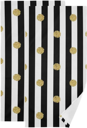 Vista 38 de Giwawa Toallas de mano en blanco y negro – Juego de 2 toallas de baño decorativas para baño, cocina, gimnasio, 14 x 28 pulgadas