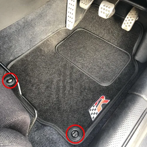 Vista 7 de Juego de 8 clips de retención para alfombrillas compatibles con Volkswagen 3D0864851B41 + 3D0061795B41 para Beetle Eos GTI Jetta Passat Rabbit
