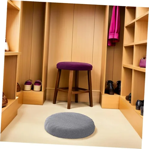 Vista 5 de BESPORTBLE Fundas para taburetes de bar, fundas de cojín para taburetes, fundas redondas lavables para sillas de 14 a 17 pulgadas (gris)