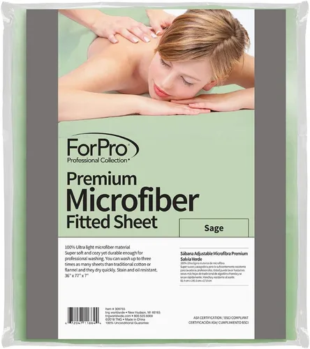Vista 6 de ForPro Sábana bajera ajustable de microfibra para masaje, 36 pulgadas de ancho x 77 pulgadas de largo x 7 pulgadas de alto, for Massage &