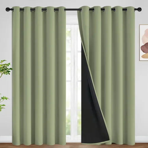 Vista 94 de SimpleHome - Cortinas opacas 100% para recámara, cortinas de ventana con ojales beige, con aislamiento térmico, cortinas de oscurecimiento