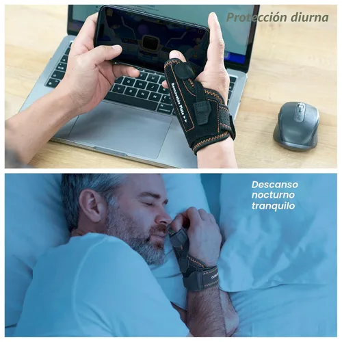 Vista 5 de CURECARE Nuevo y Mejorado Soporte para Pulgar 2 en 1, Férula Espica de Pulgar Extraíble Mano Izquierda Derecha con 3 Niveles de Estabilidad, Soporte