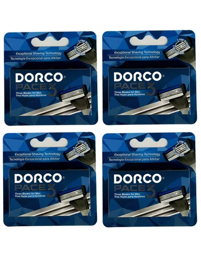 Vista 6 de Dorco Pace 3 - Sistema de afeitado de tres cuchillas de afeitar, paquete económico (10 cartuchos + 1 mango)