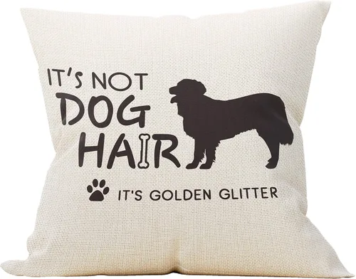 Vista 7 de Mancheng-zi Funda de almohada reservada para The Dog, regalo de decoración Golden Retriever para mujeres (18 x 18 pulgadas, negro)