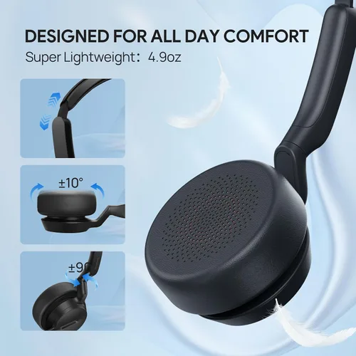 Vista 3 de Yealink Auriculares con cable UH42 USB-C/A,Micrófono con cancelación de Oreja dual (UC)