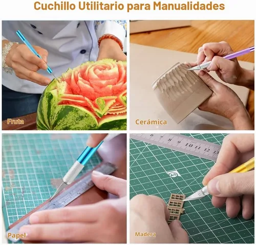 Vista 6 de HEADLEY TOOLS - 30 cuchillos para manualidades, incluye 30 cuchillas de repuesto Exacto #11 y una regla, HEADLEY TOOLS Juego de cuchillos de 3