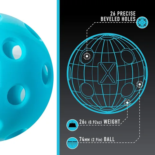 Vista 2 de Franklin Sports X-26 - Pelotas de pickleball para interiores - 3 unidades, 12 unidades y 100 unidades al por mayor - Pelotas de pickleball aprobadas
