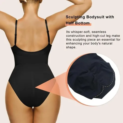 Vista 4 de SHAPERX - Body tipo faja moldeadora para mujer, con control de abdomen, sin costuras, para moldear la cintura, compresión del cuerpo