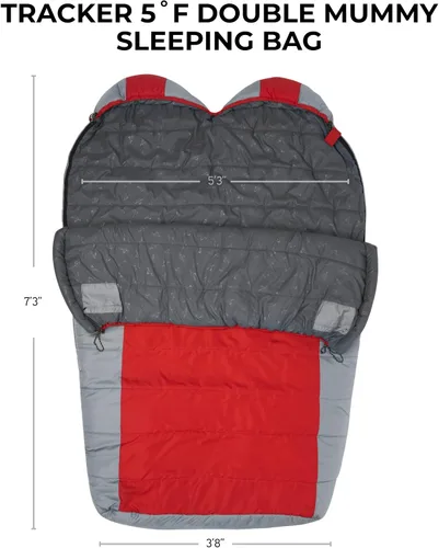 Vista 2 de Saco de Dormir Teton 20F y 5F; Saco de Dormir Ultraligero y Cálido para Momia para Adultos y Niños, Acampada, Mochilero, Senderismo