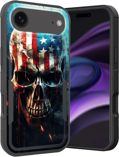 Vista 288 de Funda para iPhone Air, doble capa híbrida resistente resistente a prueba de golpes de policarbonato duro + funda protectora de silicona suave