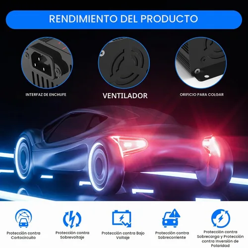 Vista 3 de TPE Cargador de batería de 24V 5A, cargador de batería inteligente automático, cargador de goteo para silla de ruedas