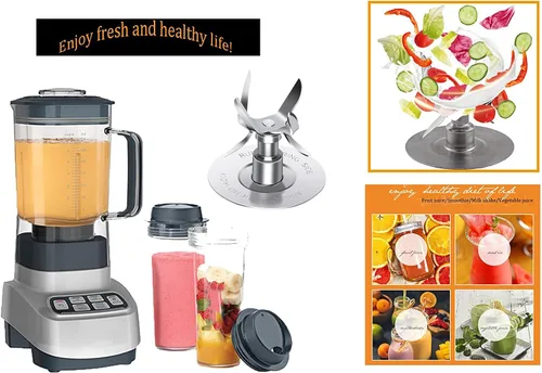 Vista 4 de Piezas de repuesto compatibles con Oster Osterizer Blender- 6 Point Fusion Blade 4980 con junta de sello de goma, repuesto de cuchilla compatible