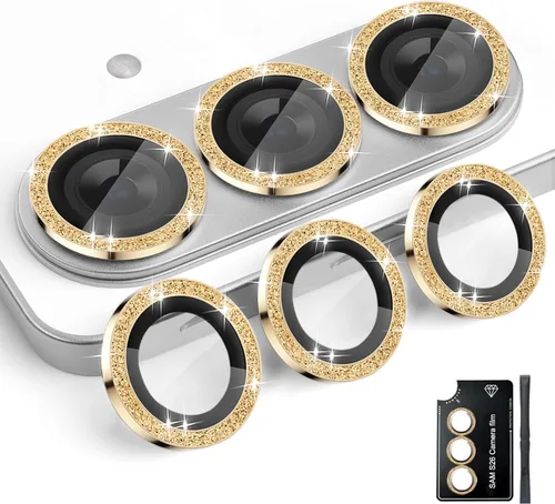 Vista 28 de Protector de lente de cámara para Samsung Galaxy S26, cubierta individual de lente de anillo de aleación de aluminio de vidrio templado con bandeja