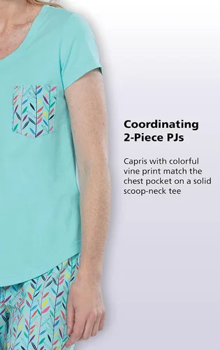 Vista 3 de PajamaGram Womens PJs Sets - Ladies Pajamas Capris 100% Cotton