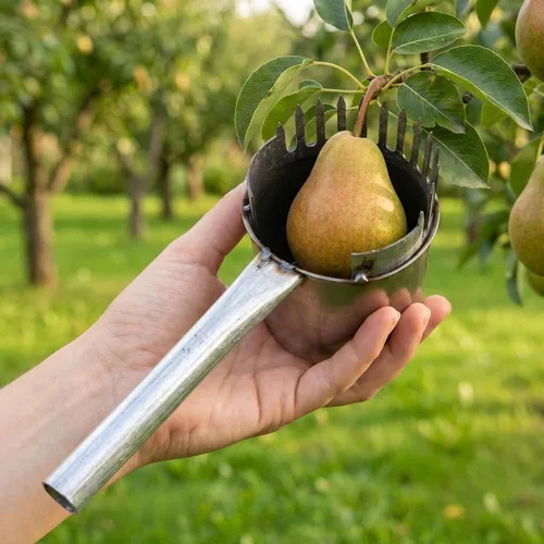 Vista 6 de Stainless Steel Fruit Picker Tool with Basket, Protective Claws