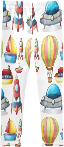 Vista 2 de Hot Air Balloon Baby Girls Toddler Leggings Kind of Toys Rocket Kids Yoga Pants Dance Active Tights 4T