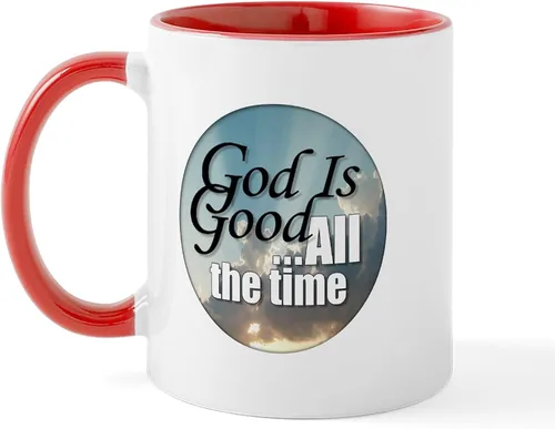 Vista 8 de CafePress Taza de café de cerámica de 11 oz (11.0 fl oz) con texto en inglés "God Is Good